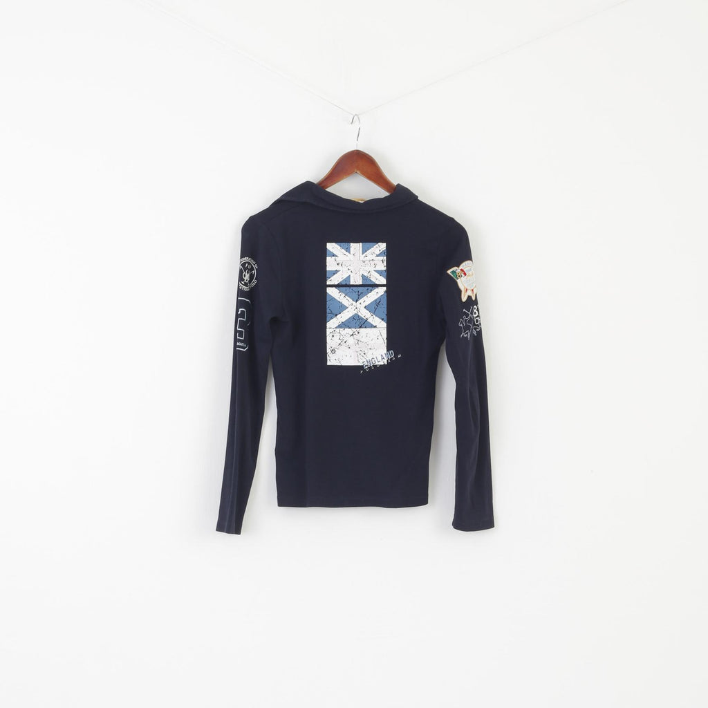 La Martina Women L (M) Polo Shirt Navy Cotton 2008 Mexico World Championship Top