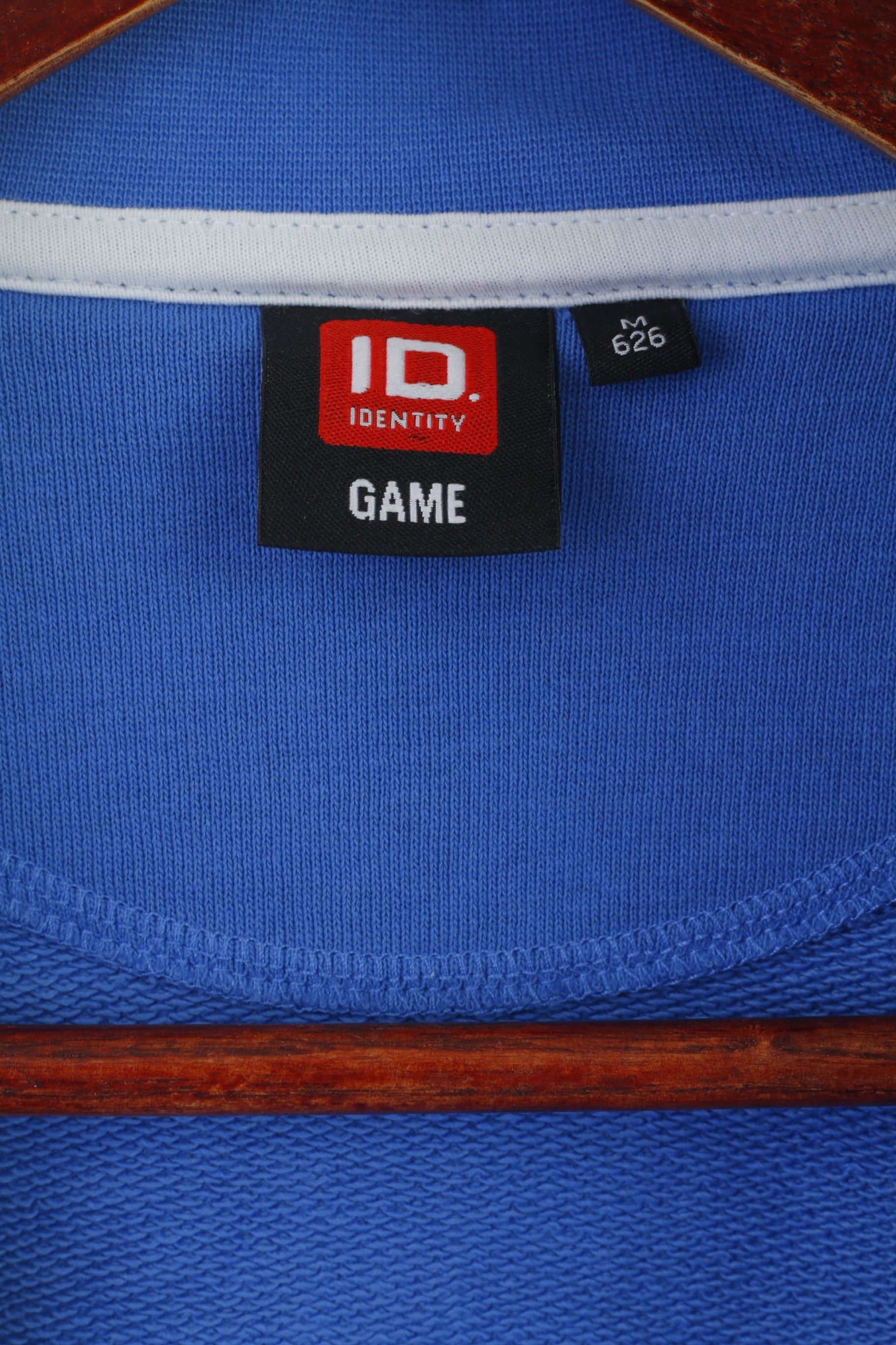 Identity Men M Sweatshirt Blue Cotton DDR Germany Democratic Republic Zip Up Top