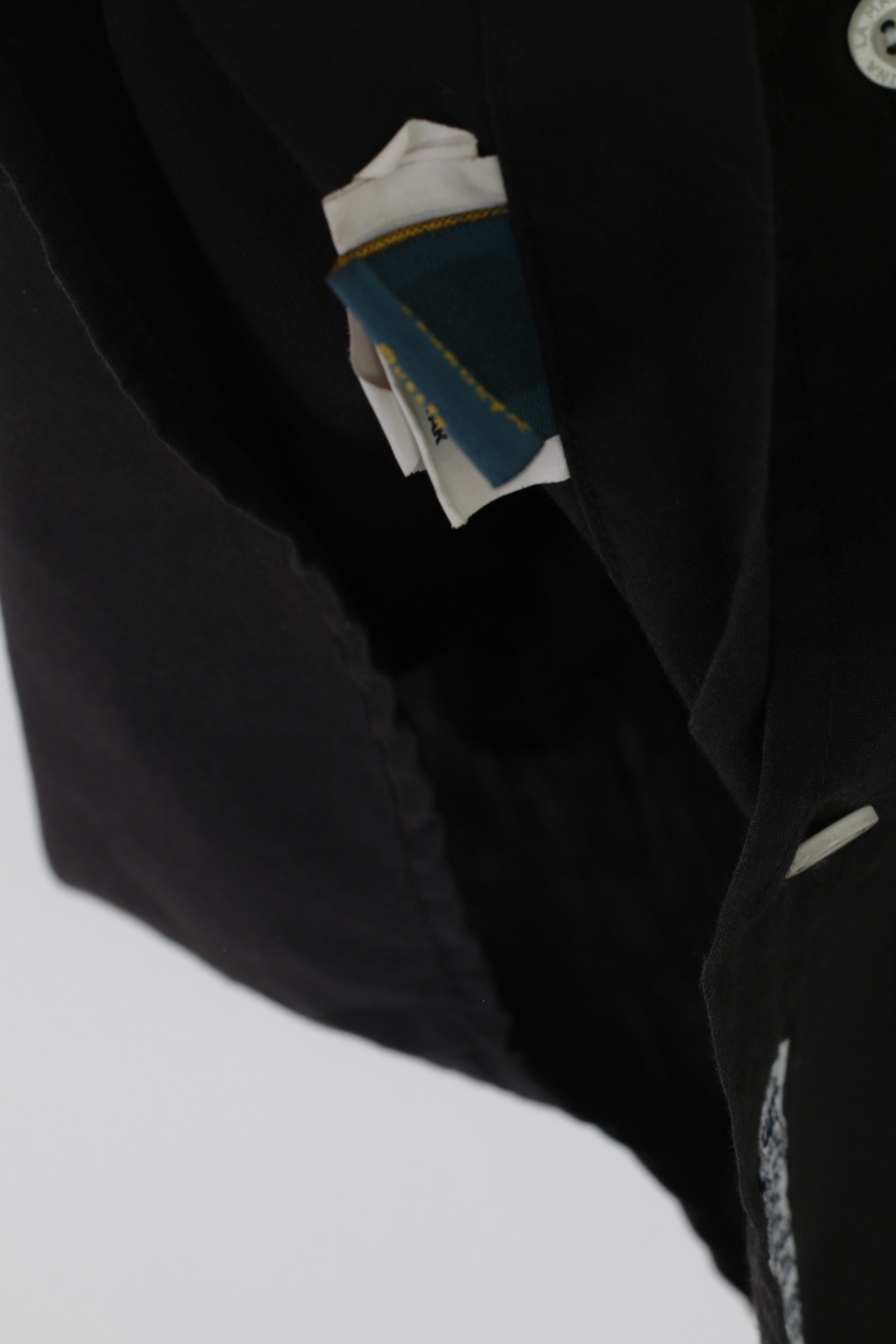 La Martina Uomo L (M) Camicia casual in cotone nero manica corta Top Buenos Aires
