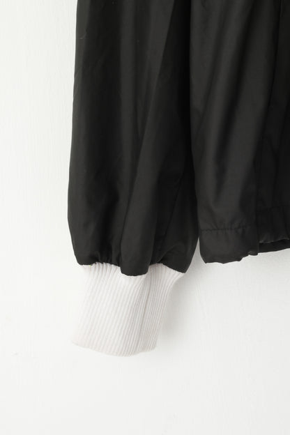 PUMA Rudolf Dassler Women M Jacket Black Logo Full Zipper Windbreaker Top