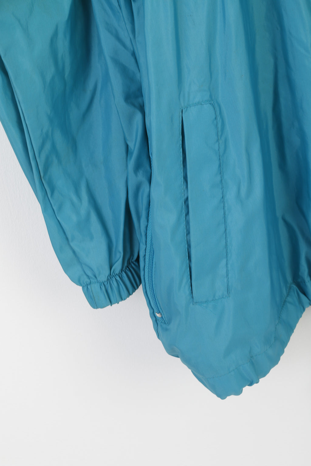 Linea Sporta Men L Jacket Green Nylon Shiny Vintage Packable Full Zipper Rain Top