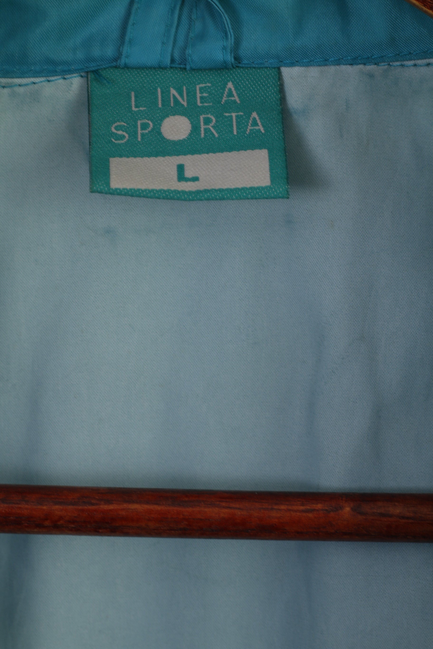 Linea Sporta Men L Jacket Green Nylon Shiny Vintage Packable Full Zipper Rain Top