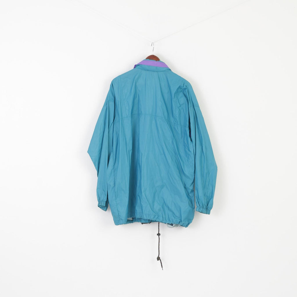 Linea Sporta Men L Jacket Green Nylon Shiny Vintage Packable Full Zipper Rain Top