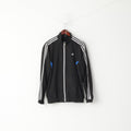 Adidas Men M Jacket Black Sport Full Zipper 3 Stripe Training Activewear Top
