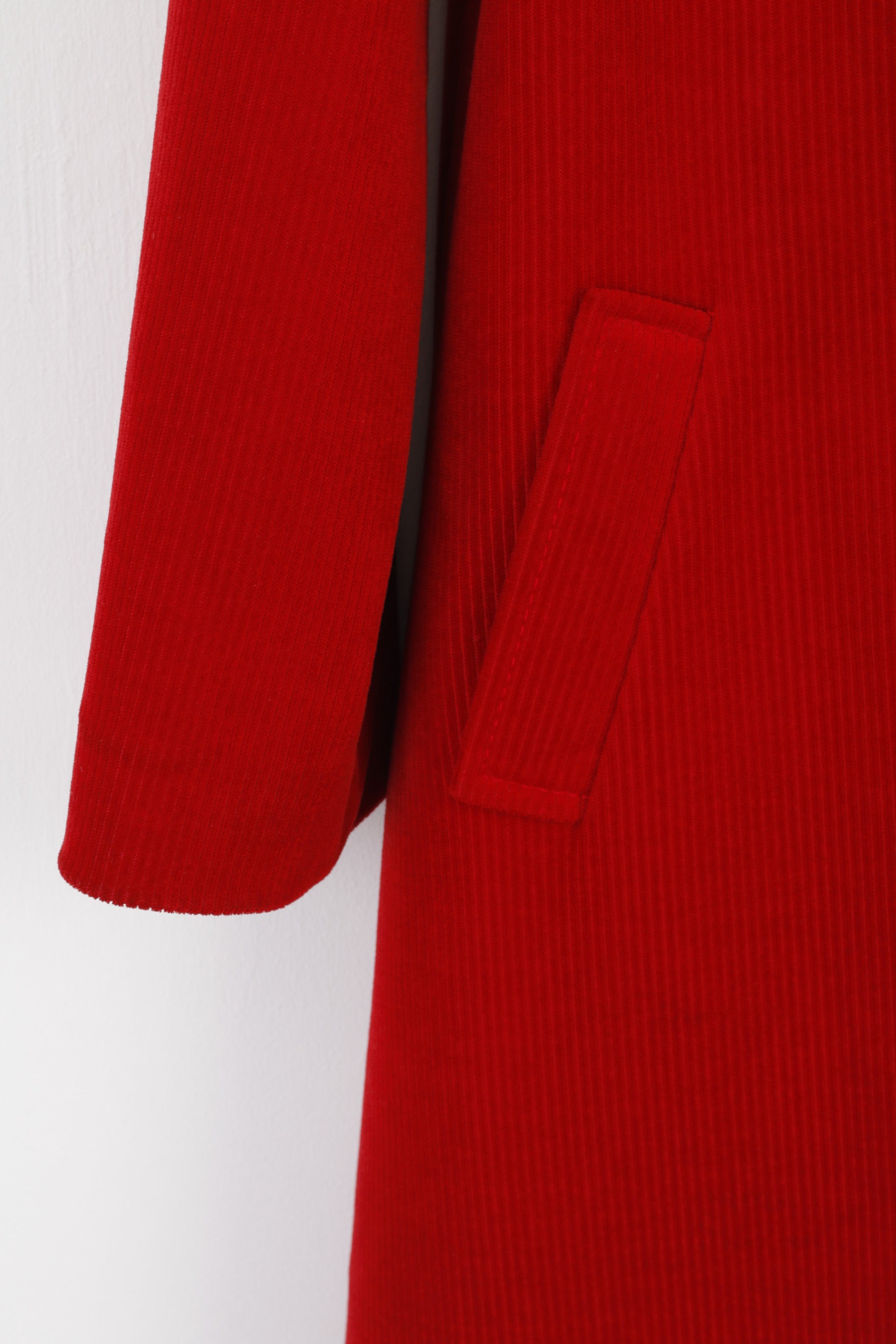 Dahlens Modell Women 42 L Coat Red Corduroy Svensk Tillverkning Single Breasted Vintage Top