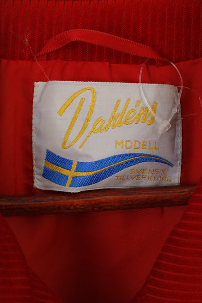 Dahlens Modell Femmes 42 L Manteau Rouge Velours Côtelé Svensk Tillverkning Simple Boutonnage Haut Vintage