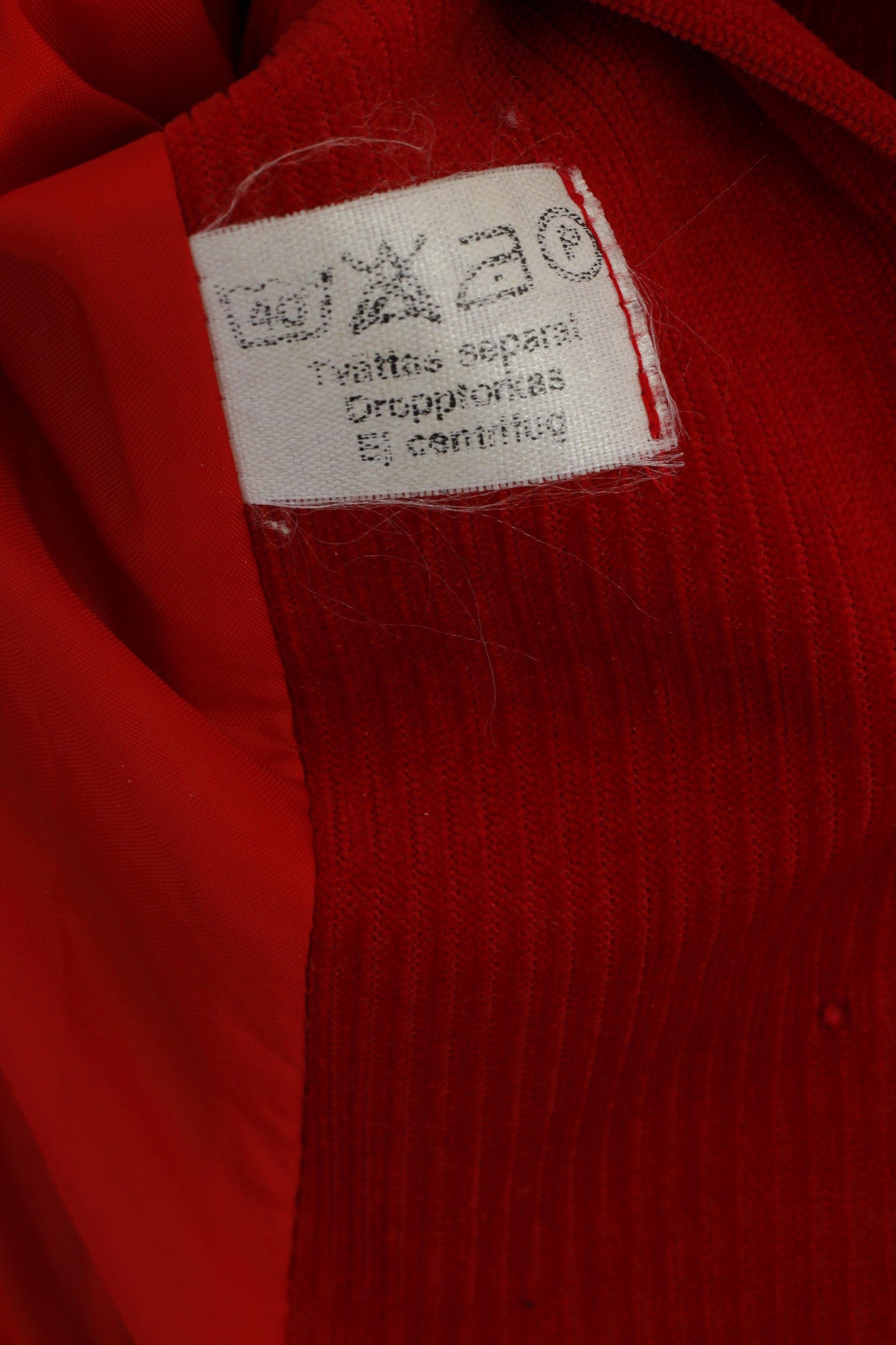 Dahlens Modell Women 42 L Coat Red Corduroy Svensk Tillverkning Single Breasted Vintage Top