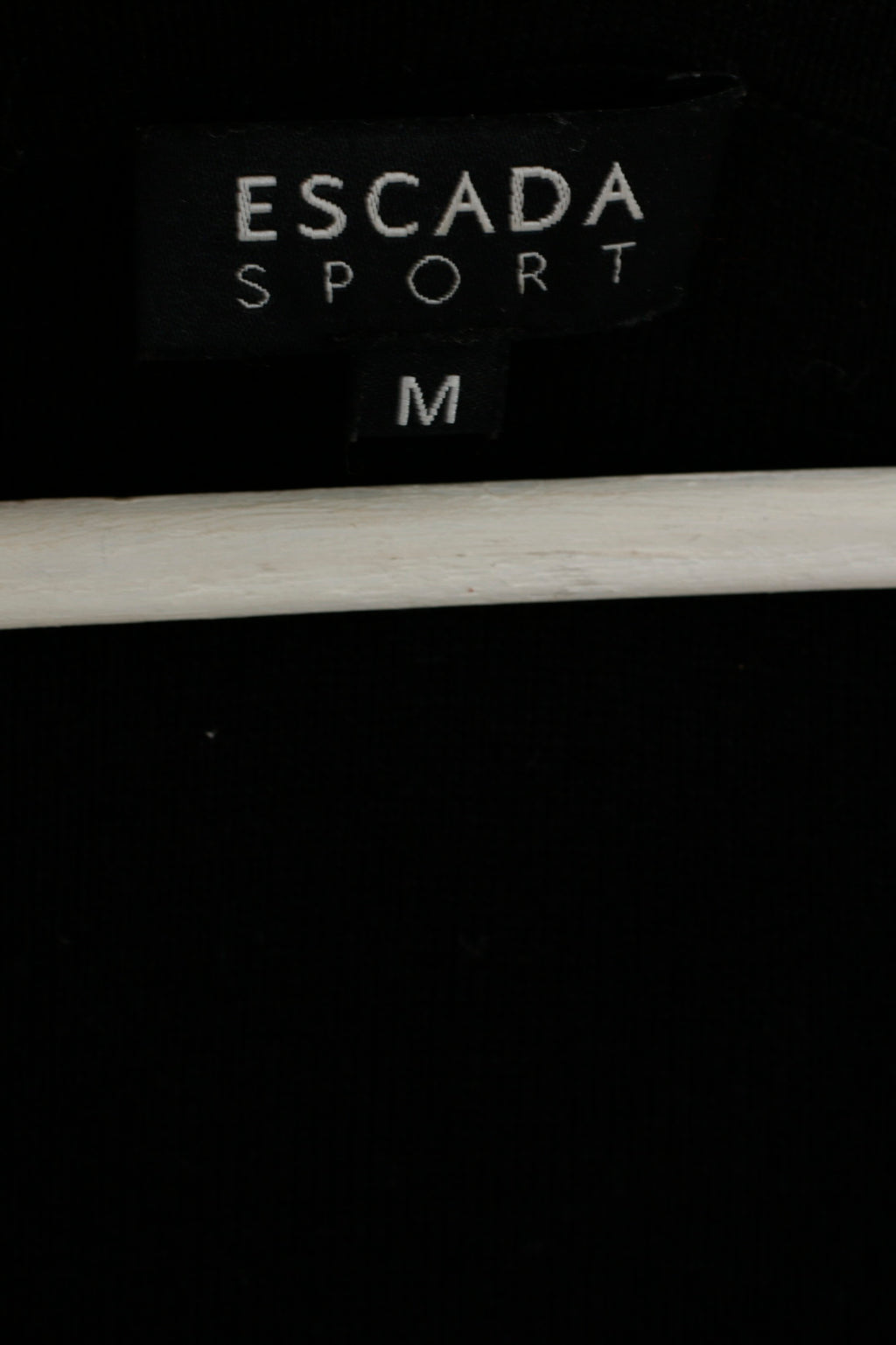 ESCADA Sport Women M Dress Black Viscose Cotton Blend Midi Flounces