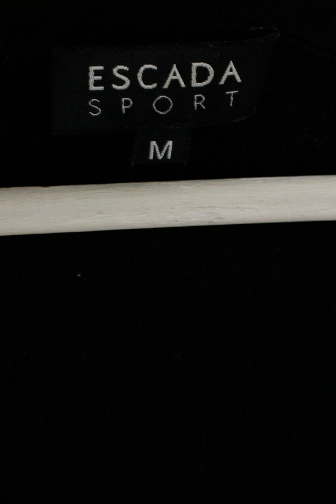 ESCADA Sport Women M Dress Black Viscose Cotton Blend Midi Flounces