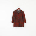 Queensway Women 50 2XL Casual Shirt Brick Vintage Single Breasted Baroque Print Top