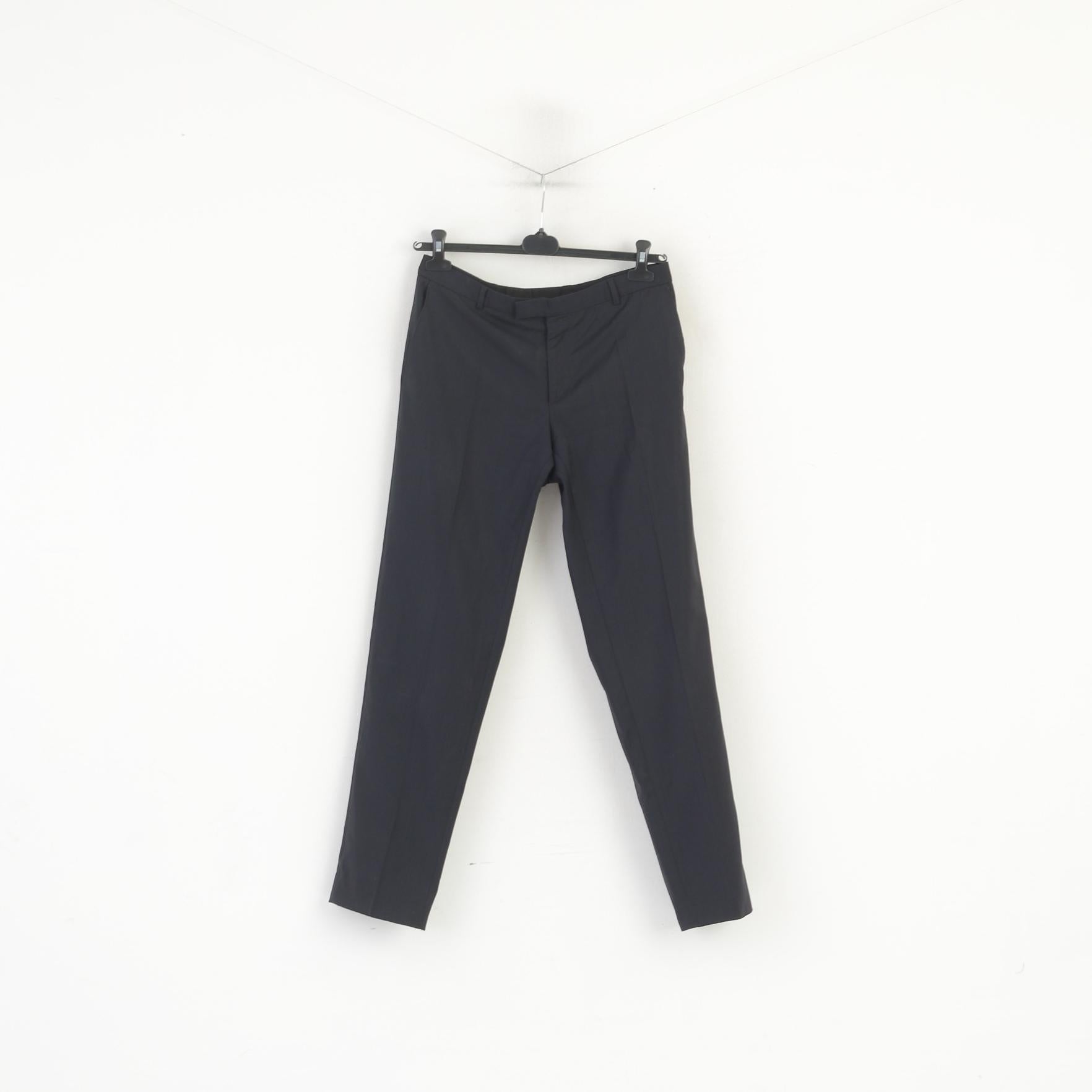 Strellson Hommes 32 Pantalon Élégant Marine Rayé Foncé Laine Pantalon Classique Entrejambe