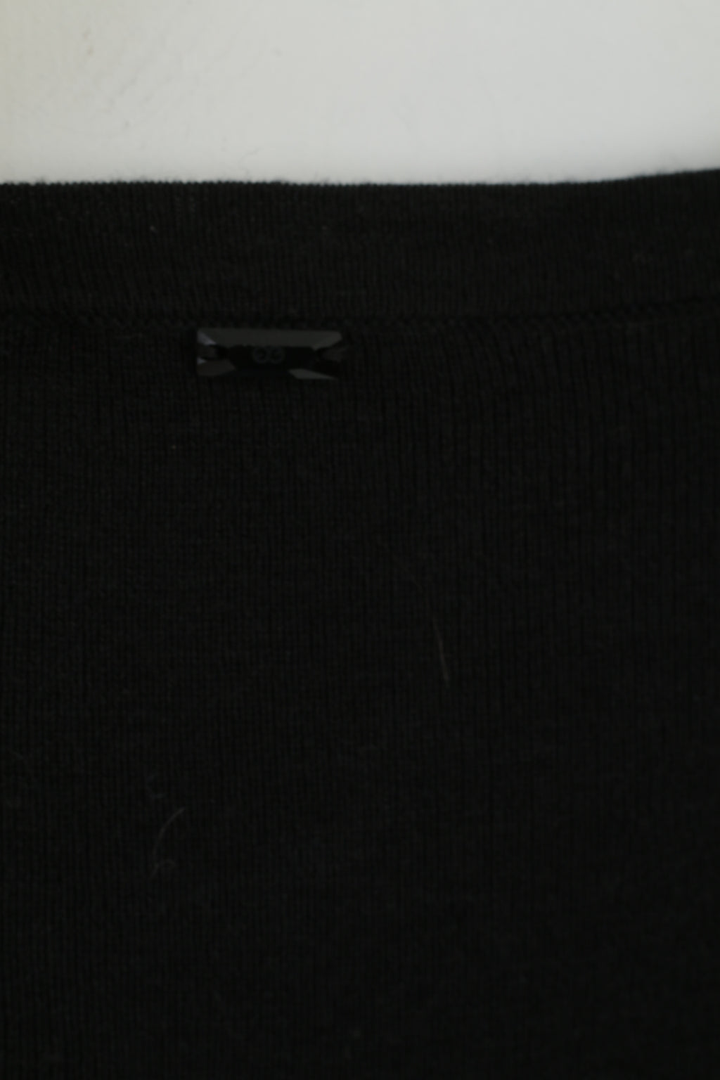 ESCADA Sport Women M Dress Black Viscose Cotton Blend Midi Flounces