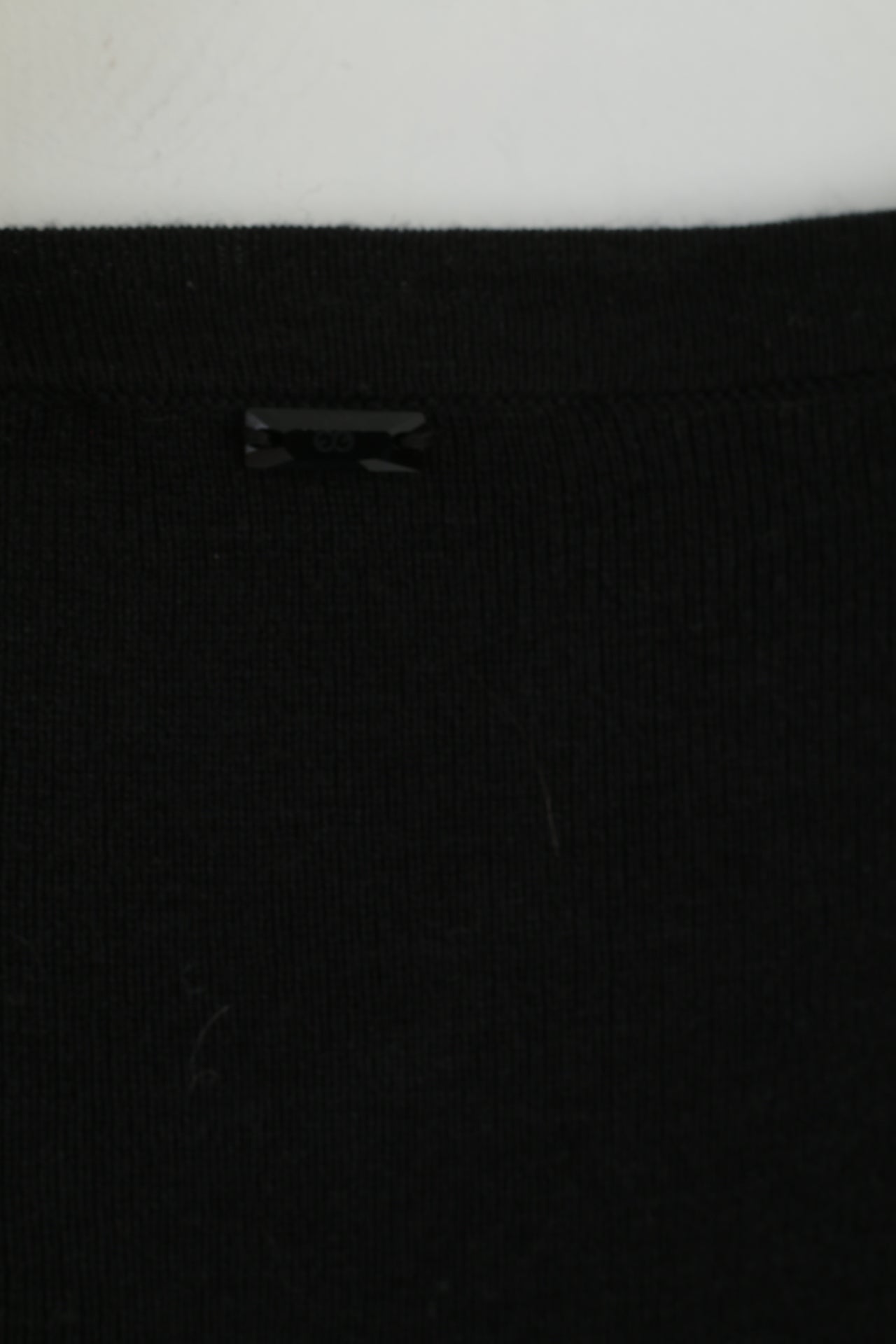 ESCADA Sport Women M Dress Black Viscose Cotton Blend Midi Flounces