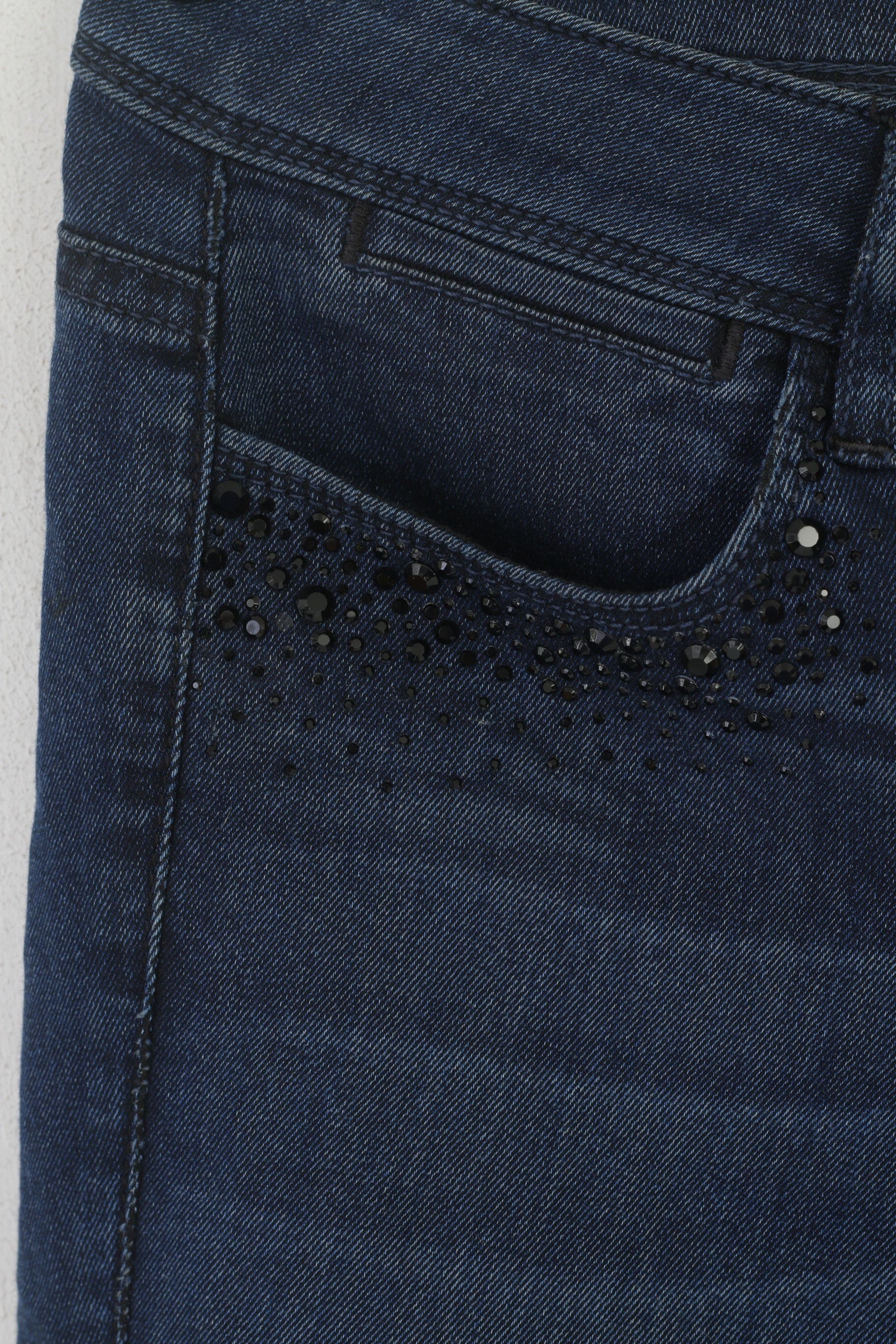 Pantaloni Guess 28 da donna Pantaloni blu scuro con dettagli elasticizzati in cotone skinny Starlet