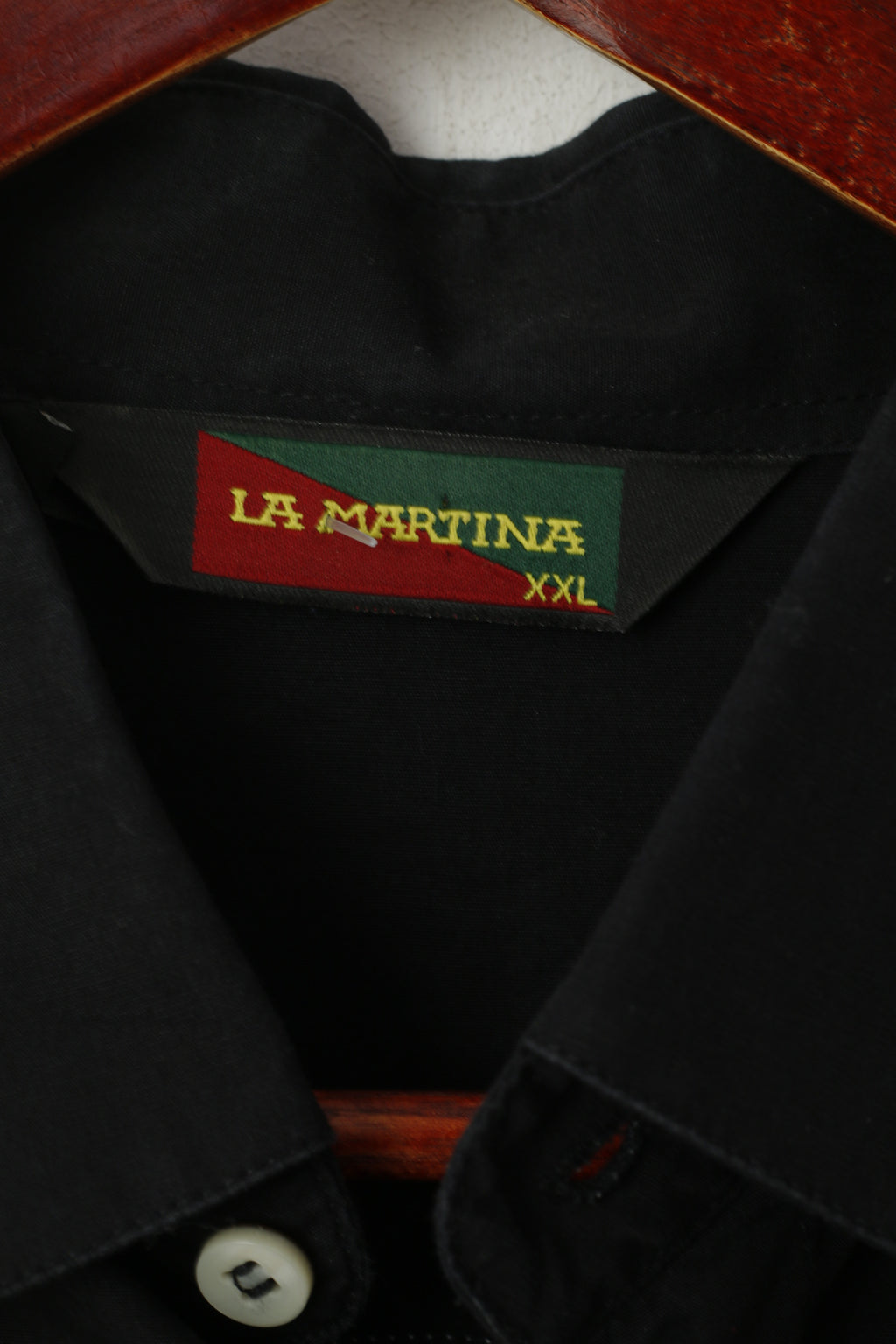La Martina Men XXL (L) Casual Shirt Black Argentino Buenos Aires Cotton Long Sleeve Top