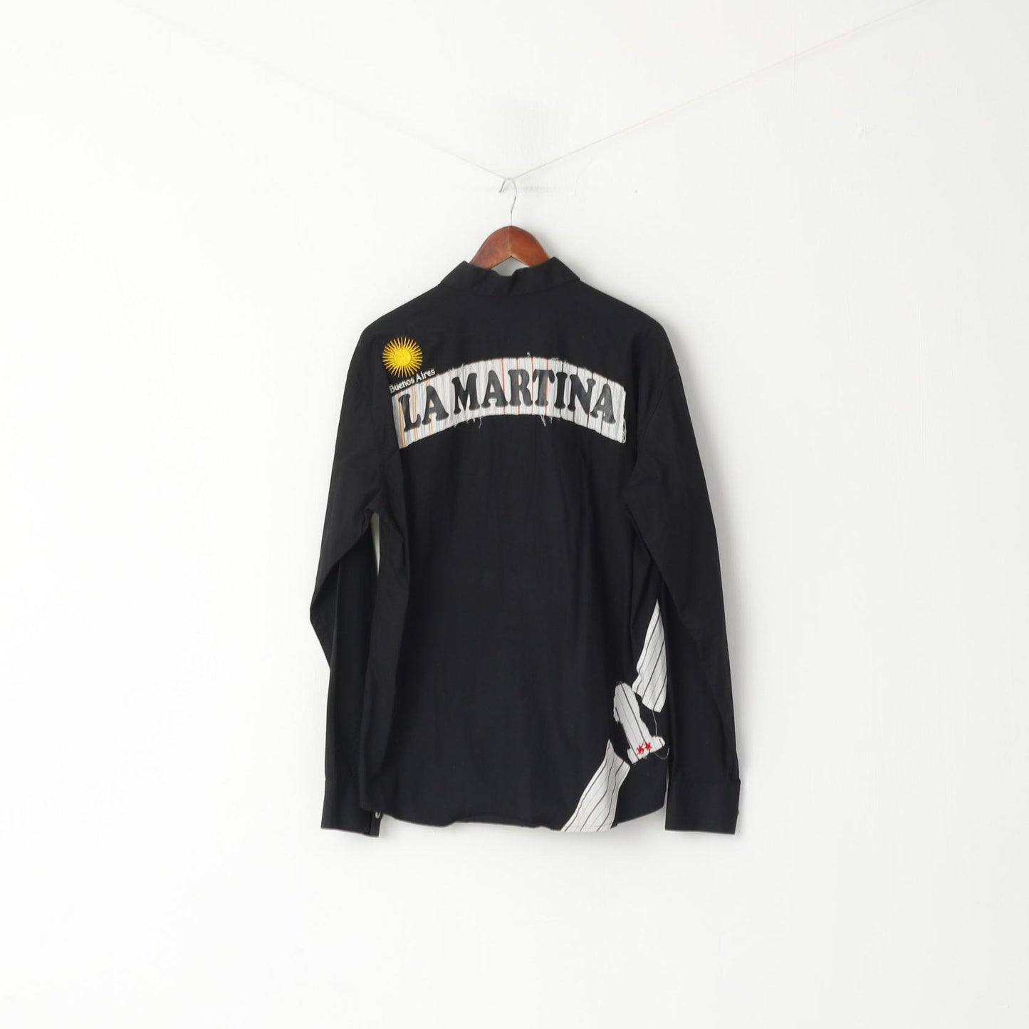 La Martina Men XXL (L) Casual Shirt Black Argentino Buenos Aires Cotton Long Sleeve Top