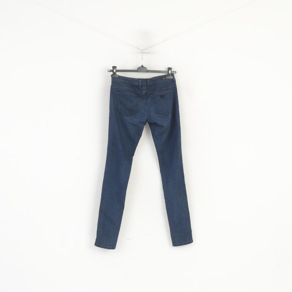 Pantaloni Guess 28 da donna Pantaloni blu scuro con dettagli elasticizzati in cotone skinny Starlet