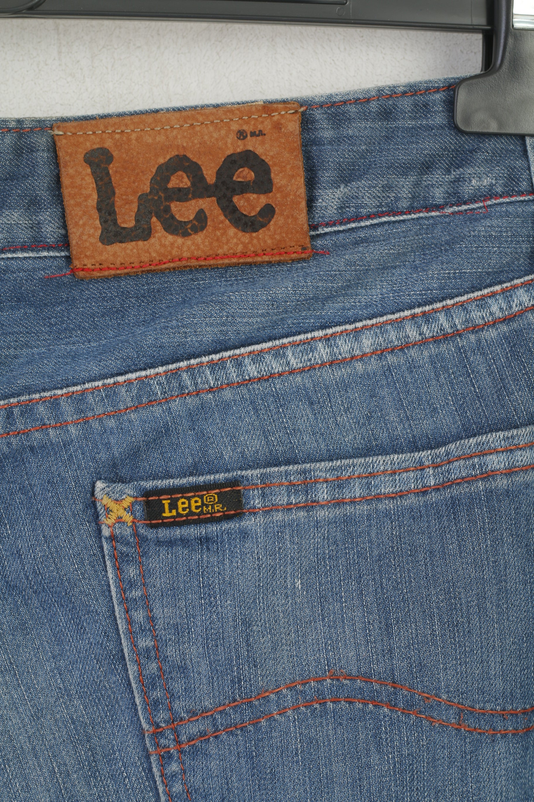 Pantaloni Lee 28 Jeans da donna Pantaloni vintage tagliati dritti in cotone denim blu