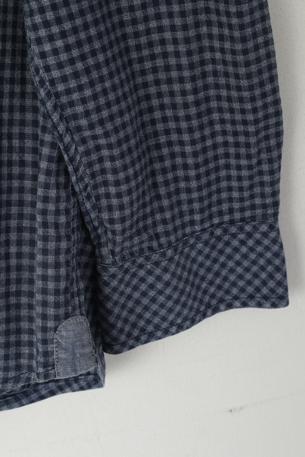 Diesel Co. Men S Casual Shirt Navy Check Cotton Button Down Collar Long Sleeve Top