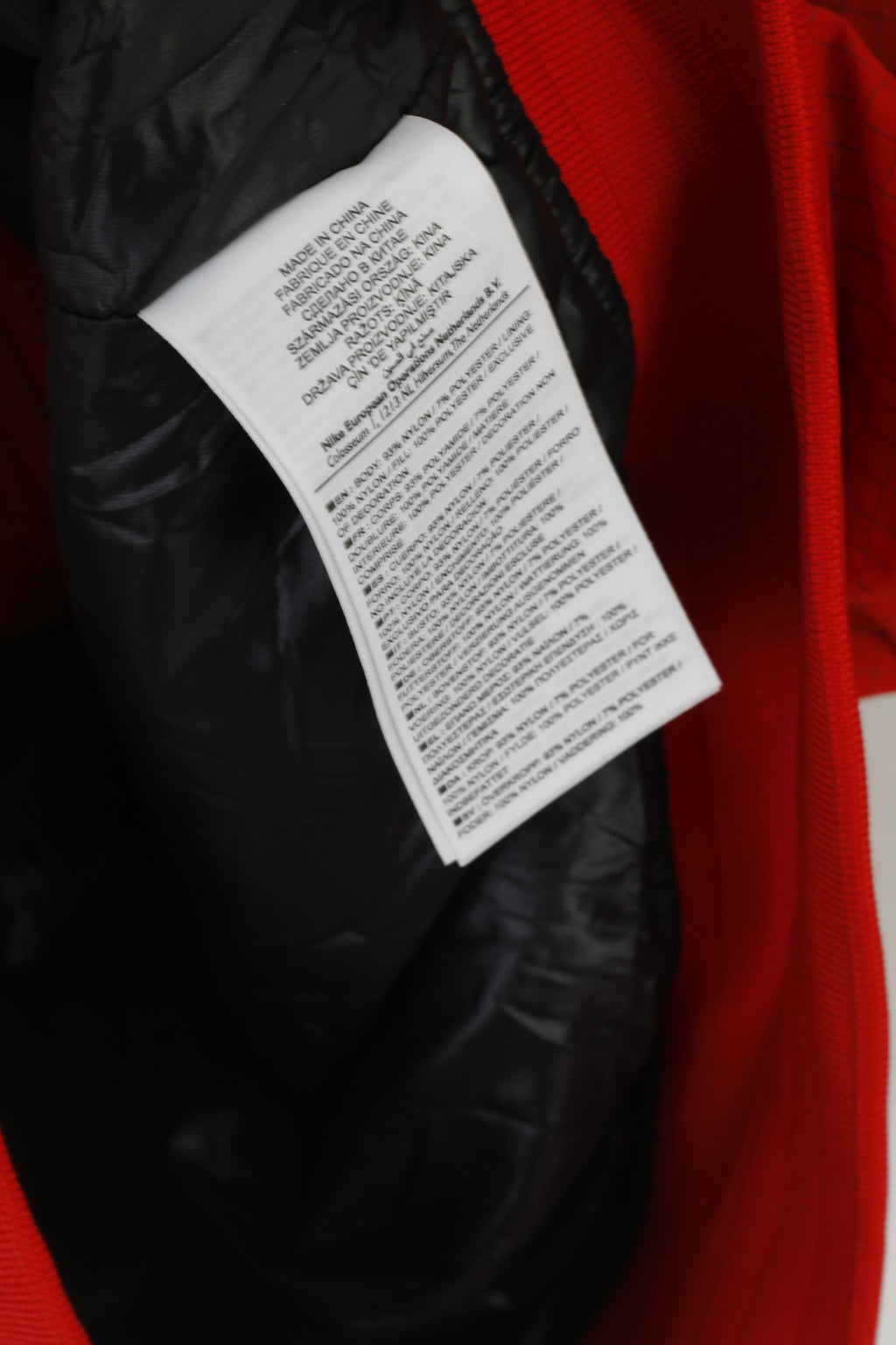 Giacca da uomo Nike S grigio rosso vintage nylon cerniera intera abbigliamento sportivo con colletto