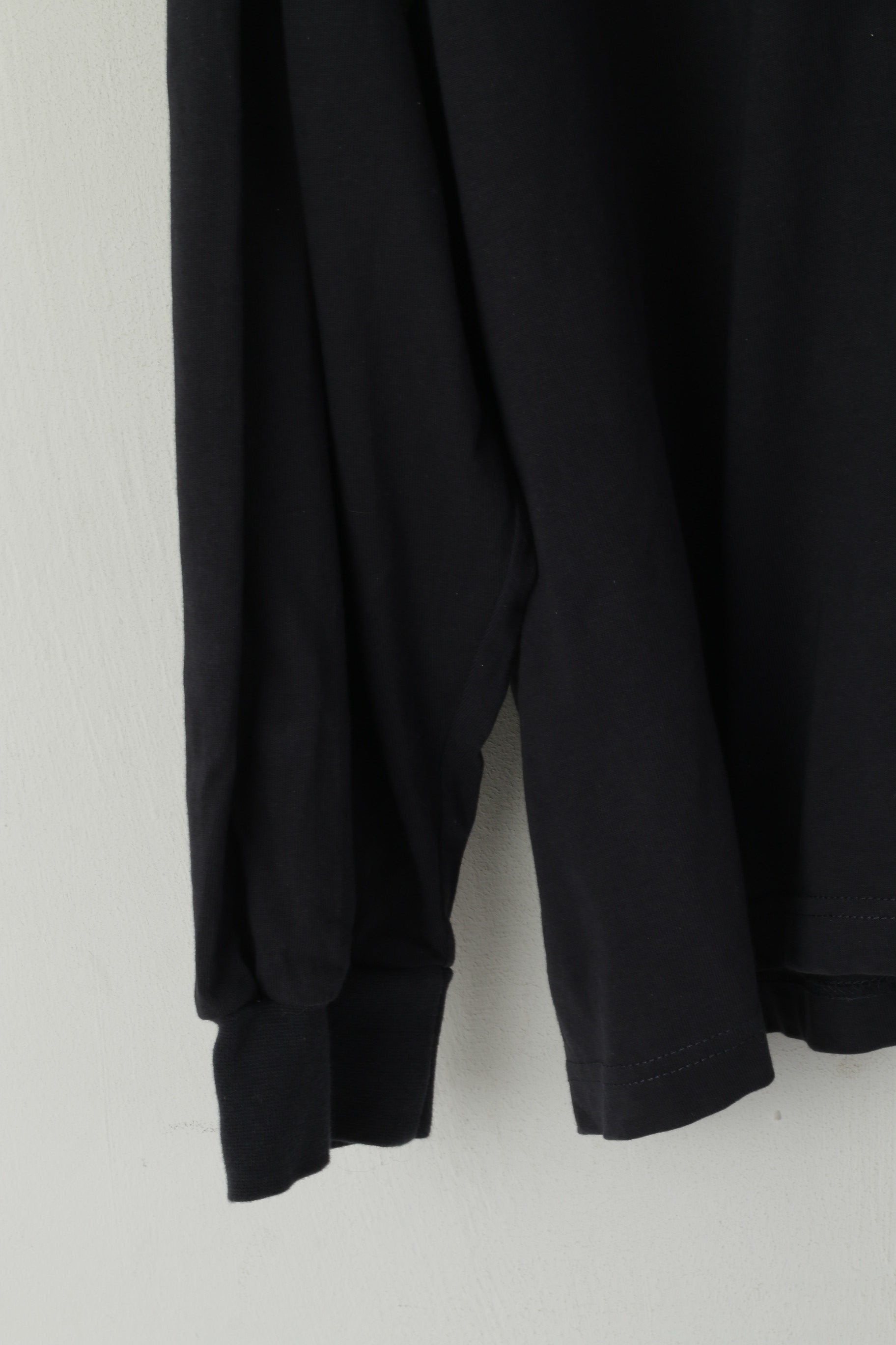 Roger Kent Men 62 XXL Polo Shirt Navy Cotton Vintage Pocket Long Sleeve Top