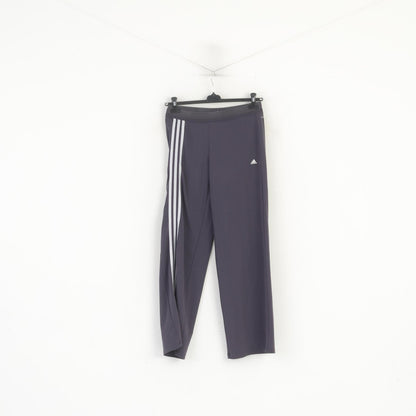 Adidas Women 14 M Sweatpants Grey Clima 365 Vintage 3 Striped Trousers