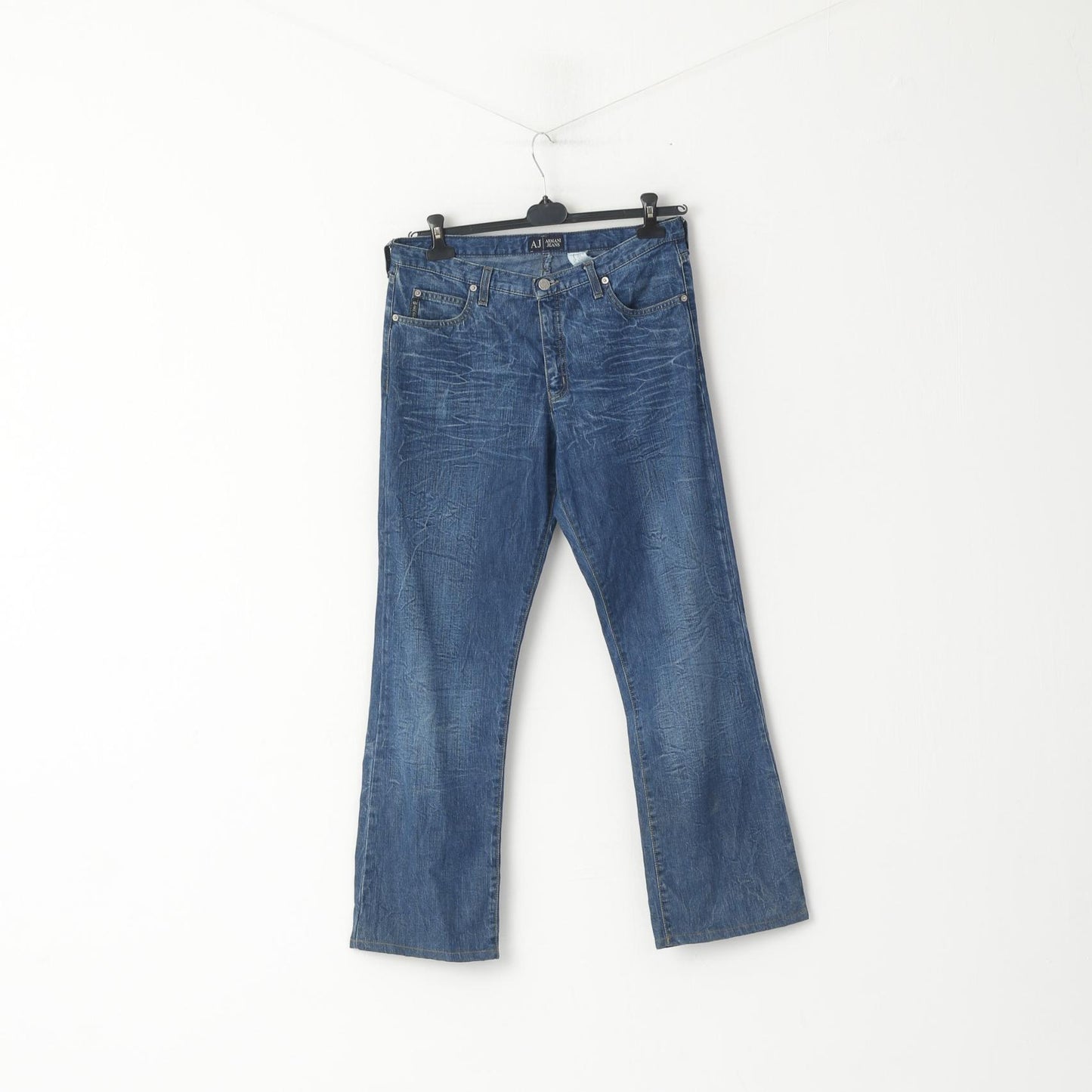 Armani Jeans Uomo 31 Pantaloni Jeans Pantaloni in denim di cotone blu Made in Italy