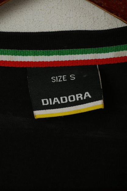 Maglia Diadora Donna Squadra Italy Stretch Sport Top in Cotone Nero