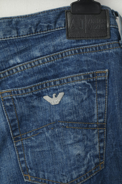 Armani Jeans Pantalon Jeans 31 pour Homme Pantalon en Denim de Coton Bleu Marine Fabriqué en Italie