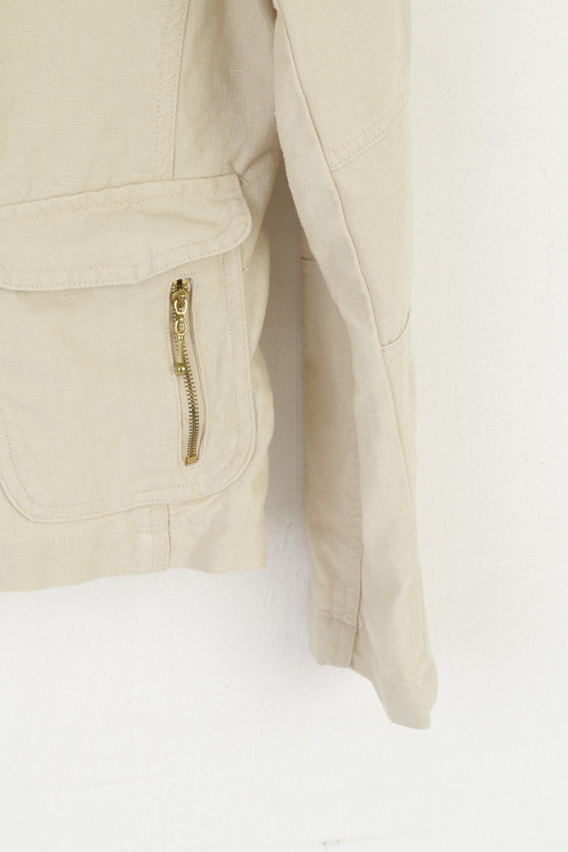 Yumi Mazao Femme 40 S Veste Beige vintage 100% Lin Norah Blazer