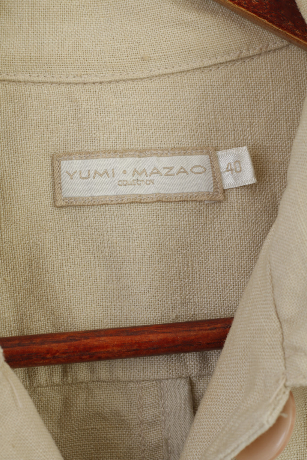 Yumi Mazao Femme 40 S Veste Beige vintage 100% Lin Norah Blazer