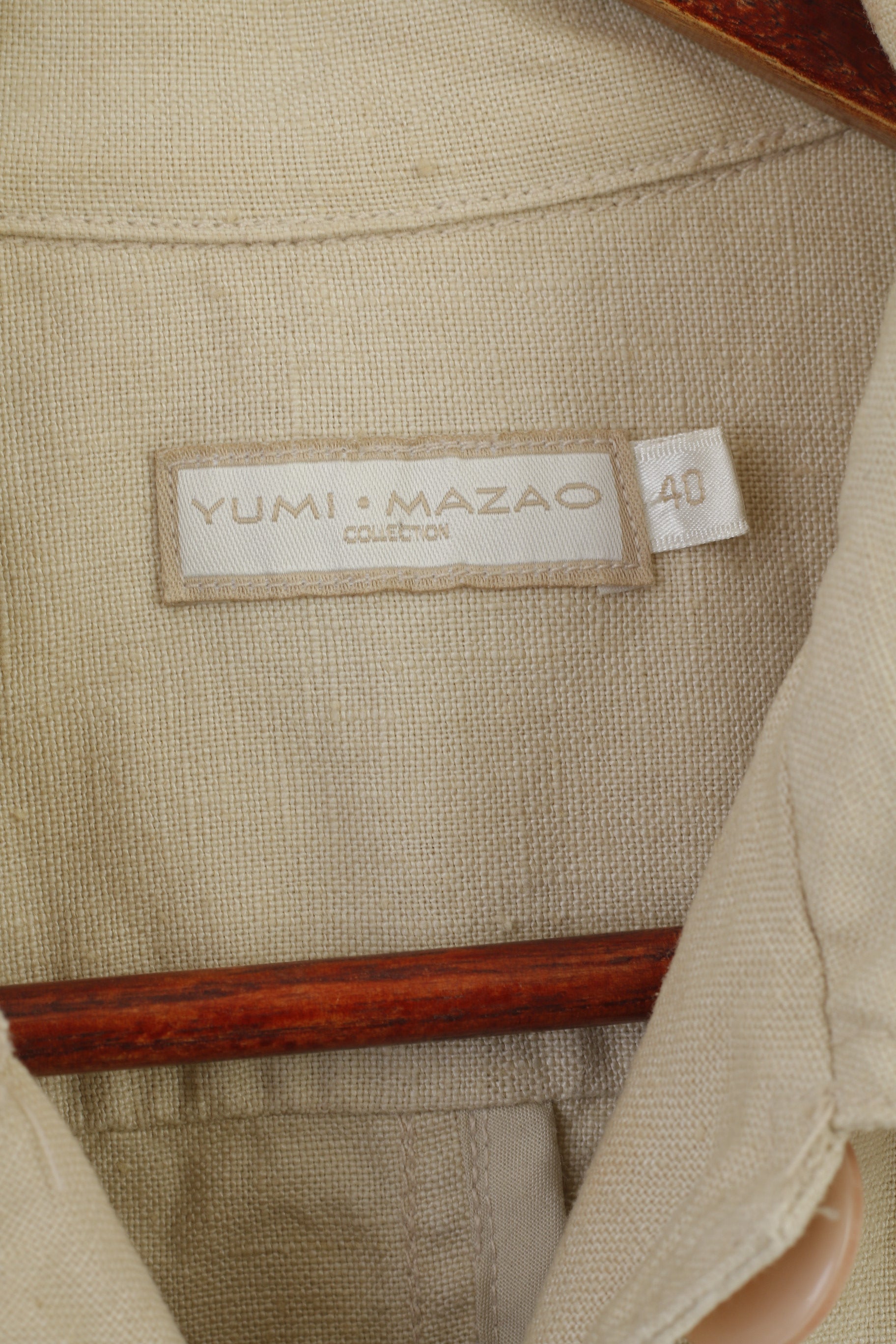 Yumi Mazao Femme 40 S Veste Beige vintage 100% Lin Norah Blazer