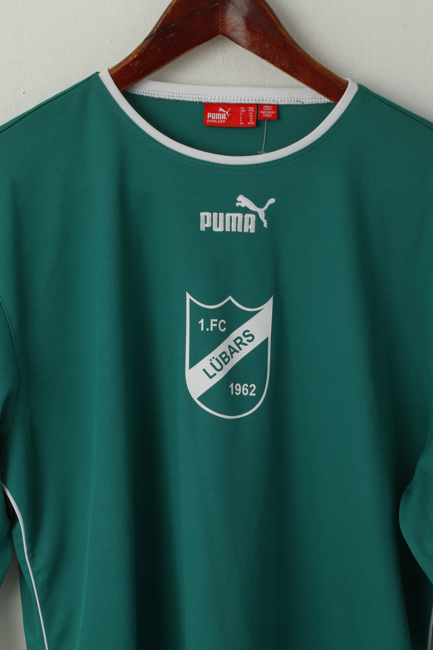 Puma Youth 176 16 Age Shirt Lubars Football Trainer Green Long Sleeve Top