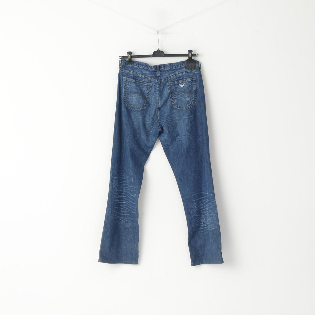 Armani Jeans Men 31 Jeans Trousers Navy Cotton Denim Made in Italy Pants
