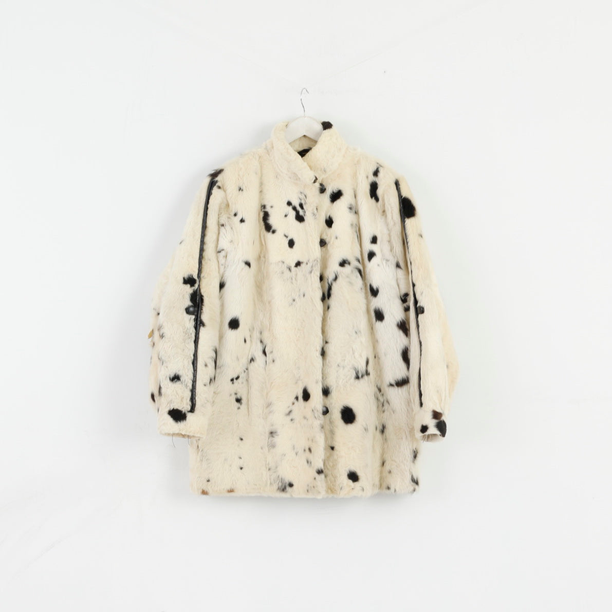 Wyhid Pelze Women L Jacket Beige Spotty Fut Leather Buttoned Boho Top