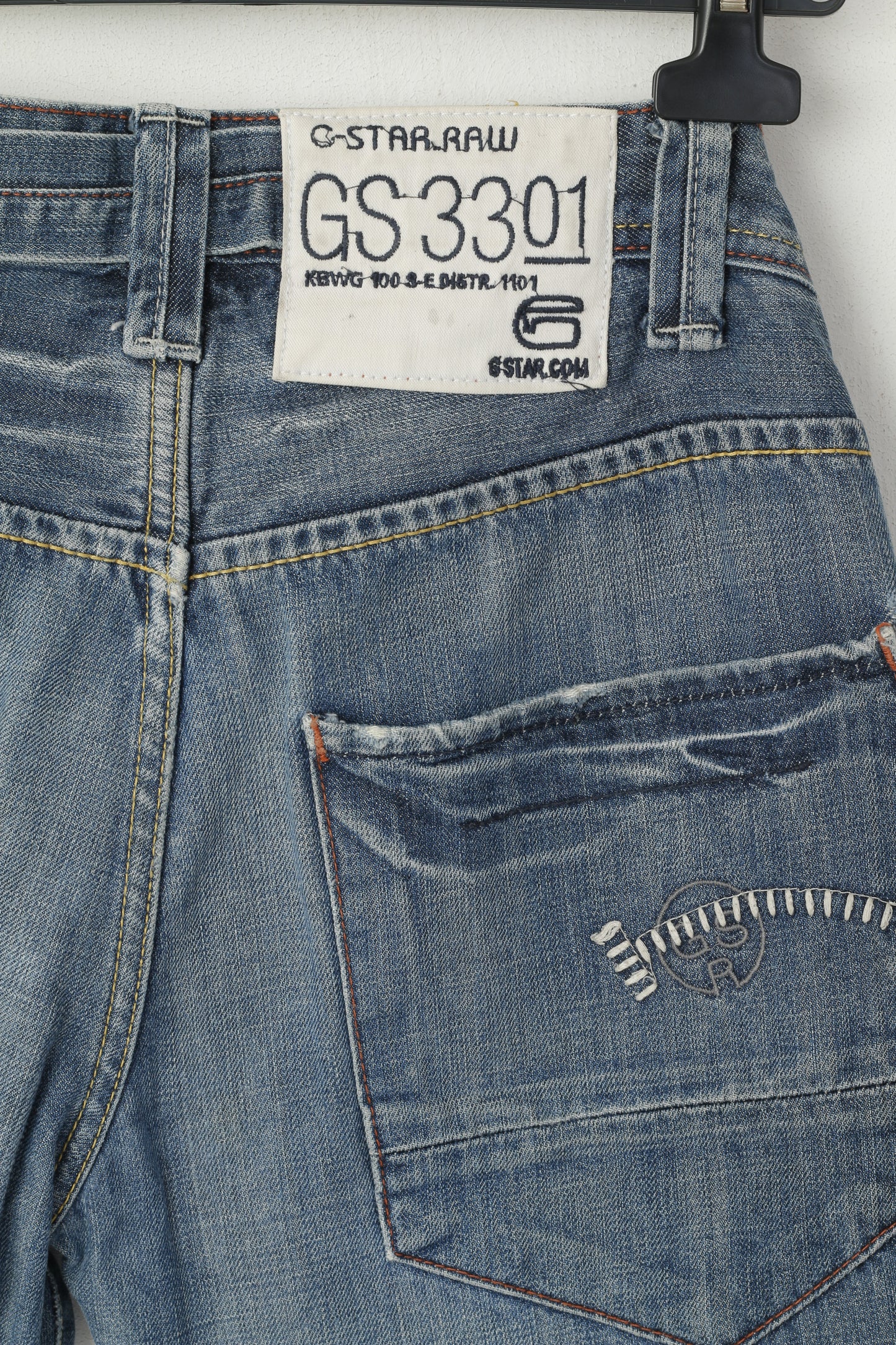 G-Star Raw Mens W30 L34 Trousers Cotton Denim Blue Jeans