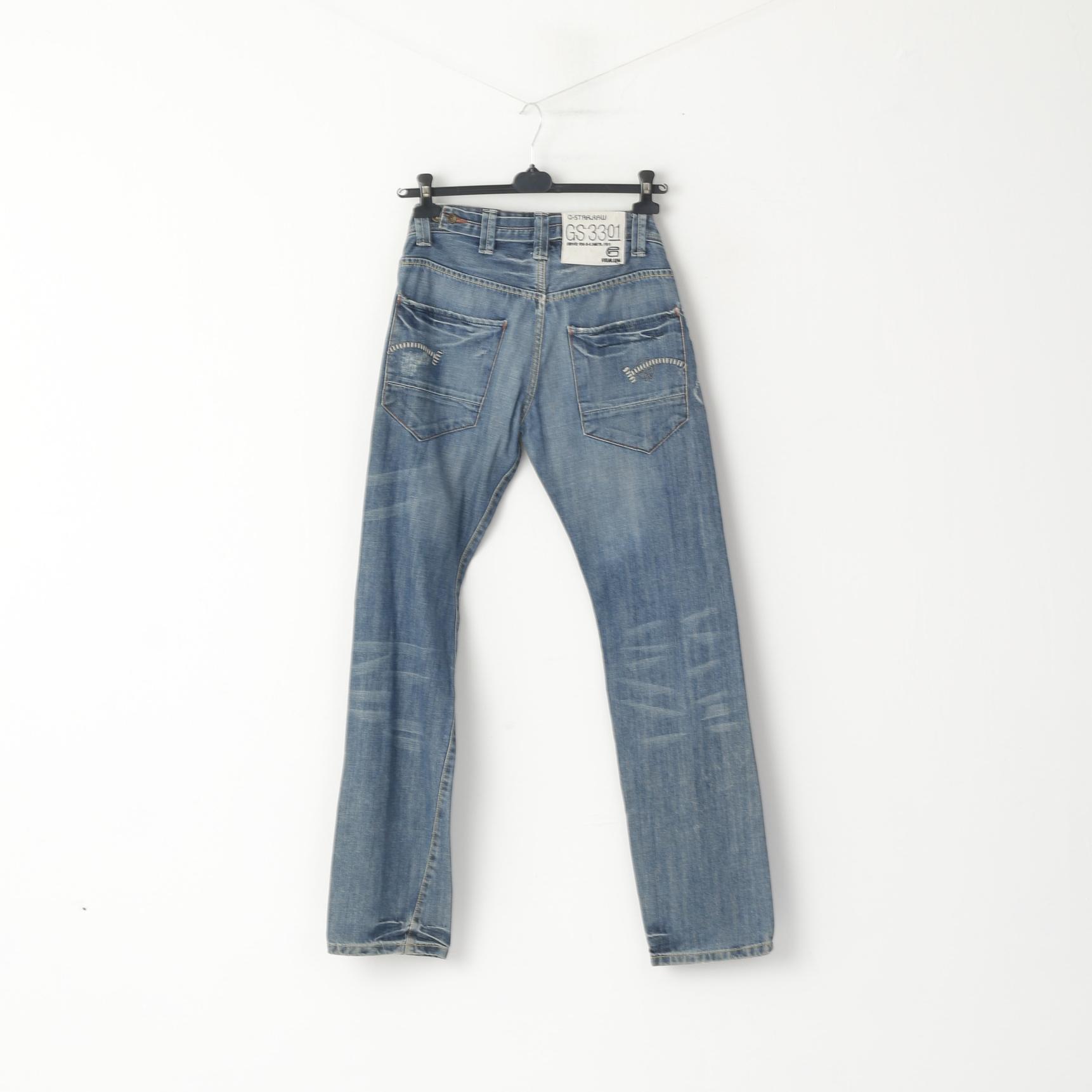 G-Star Raw Mens W30 L34 Trousers Cotton Denim Blue Jeans