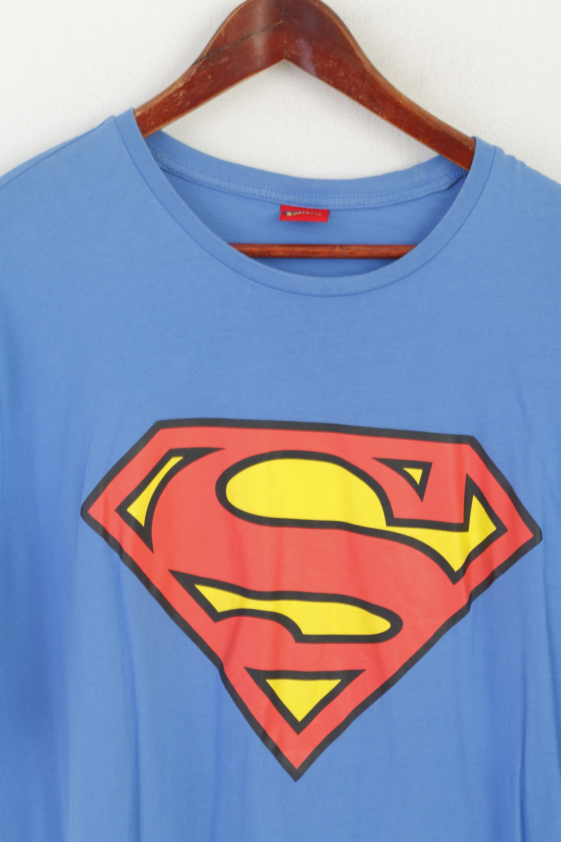 Geroge Chemise XL pour homme en coton bleu Superman graphique décontracté à col rond