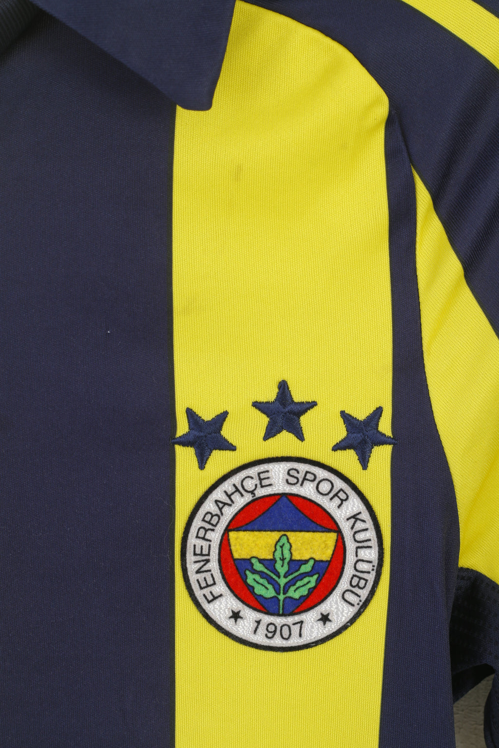Polo Adidas Fenerbahce da uomo XS, maglia da calcio a righe blu scuro, Spor Kulübü, maglia turca