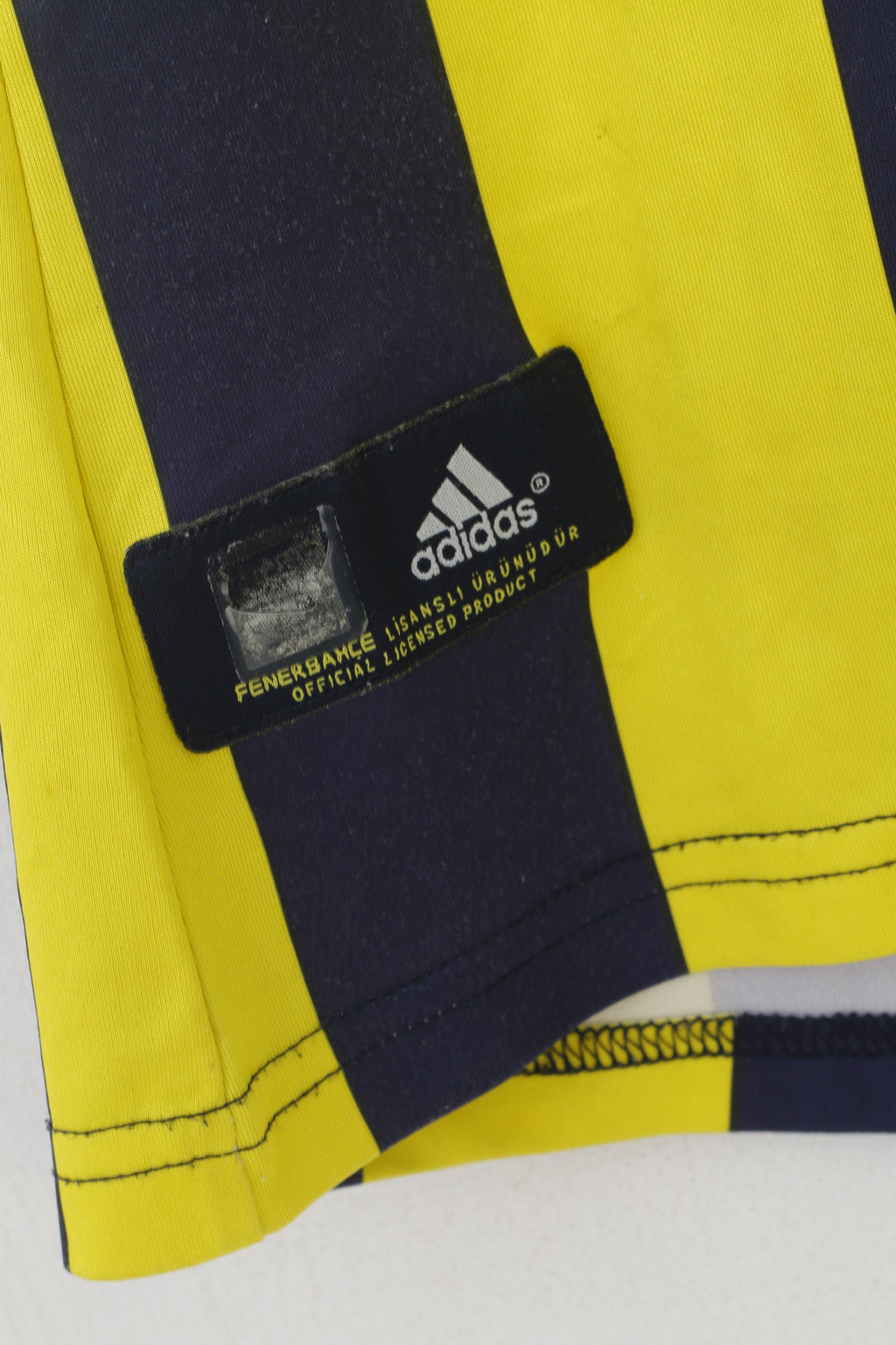 Polo Adidas Fenerbahce da uomo XS, maglia da calcio a righe blu scuro, Spor Kulübü, maglia turca