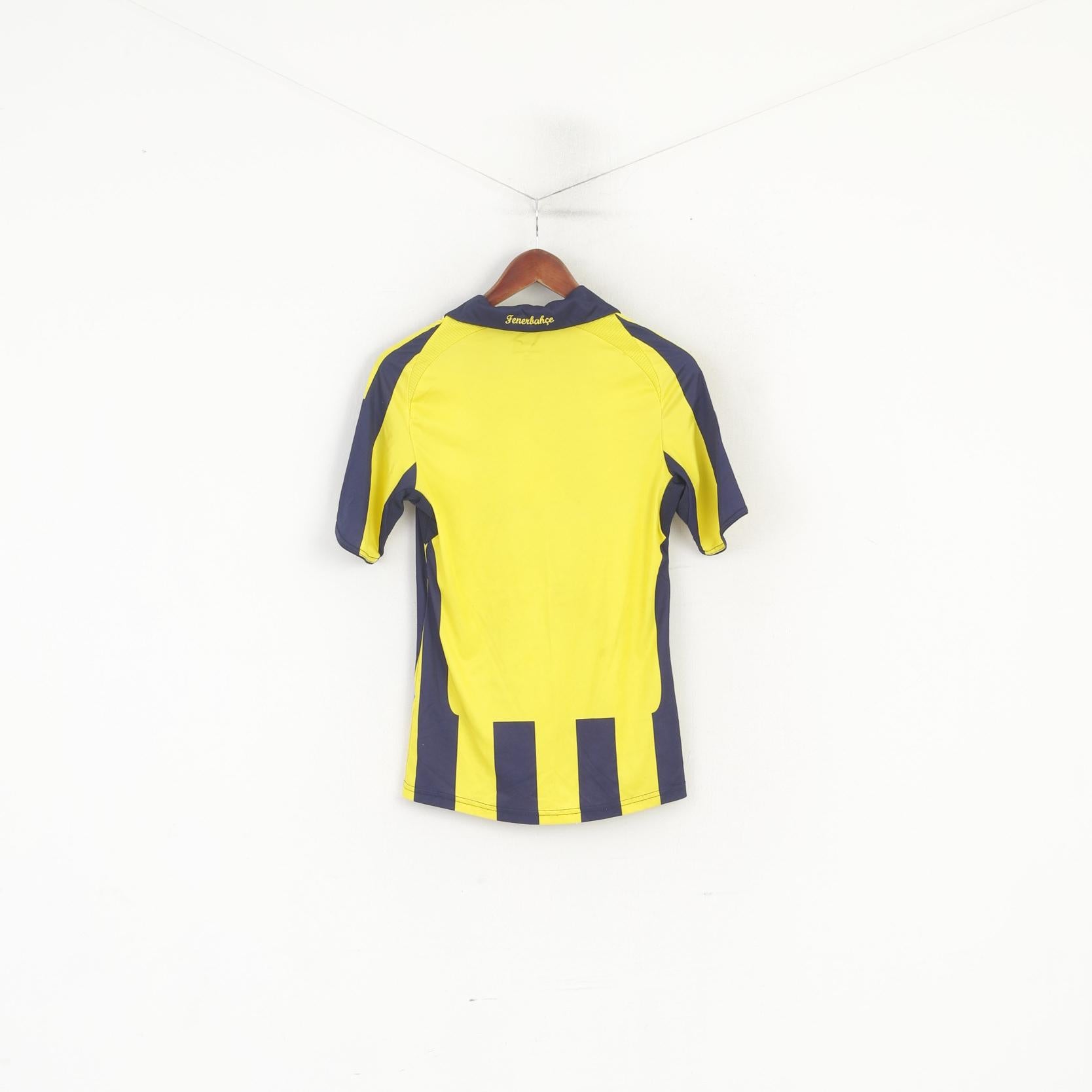 Polo Adidas Fenerbahce da uomo XS, maglia da calcio a righe blu scuro, Spor Kulübü, maglia turca