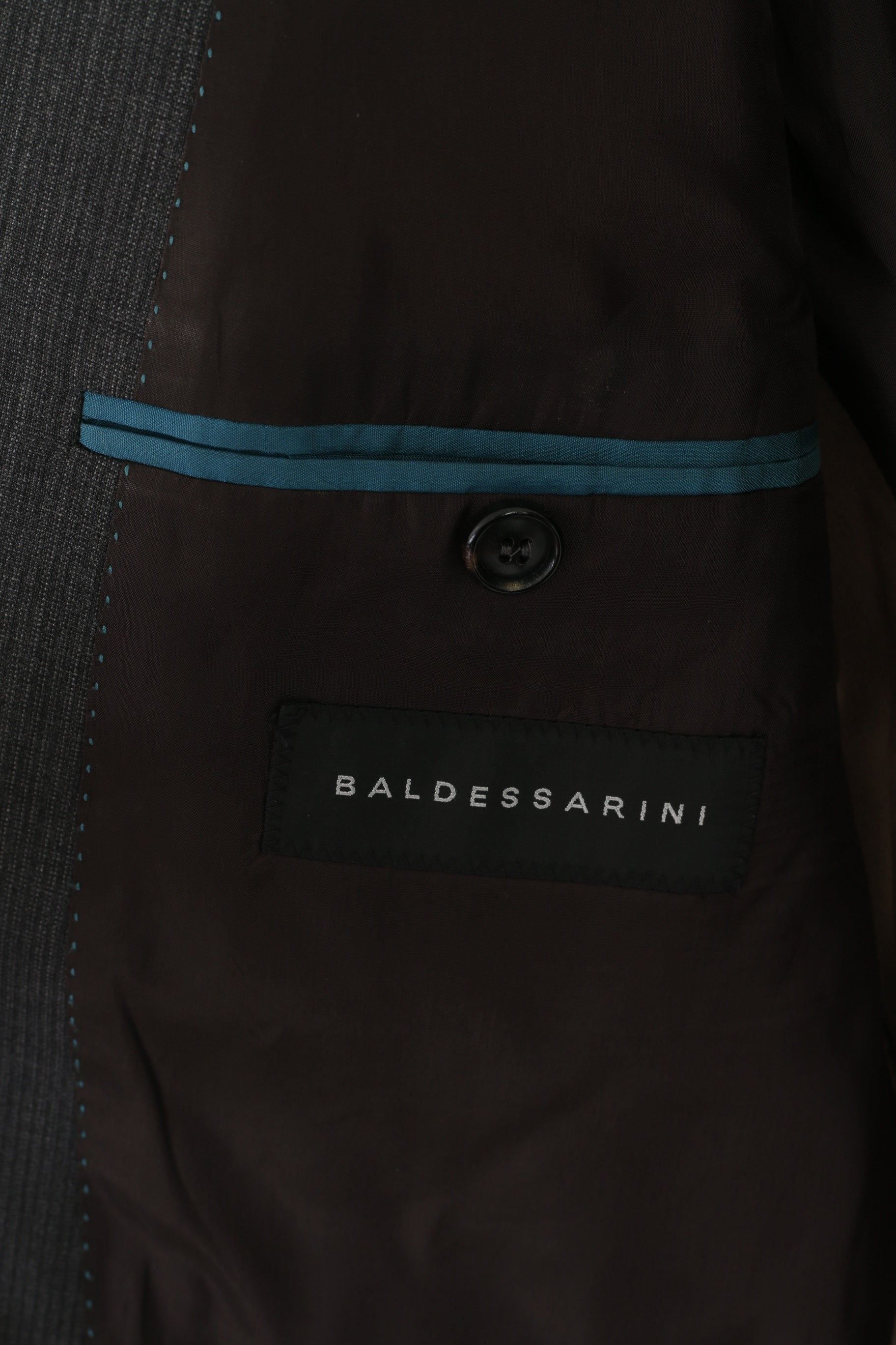 Baldessarini Men 42 52 Blazer Gray Striped Wool Vintage Single Breasted Jacket