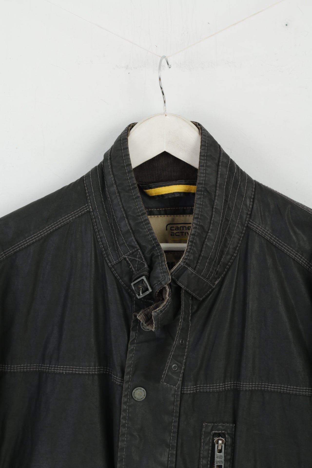 Camel Active Men 56 XL Jacket Black Cotton Wax Nature Challenge Outdoor Top