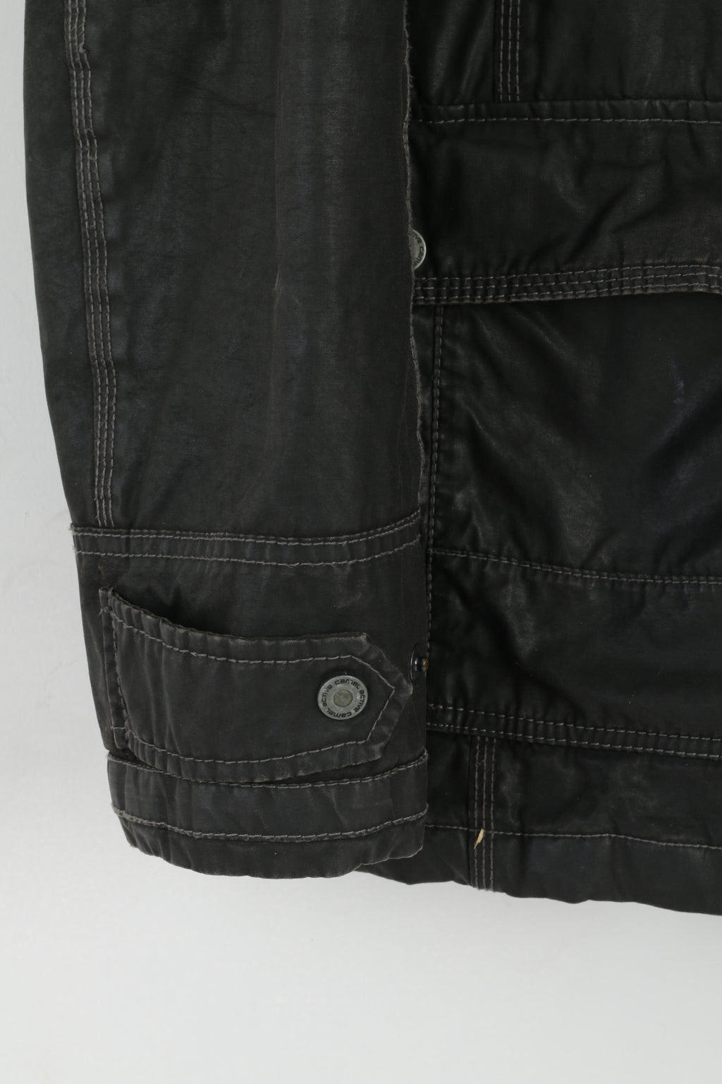 Camel Active Men 56 XL Jacket Black Cotton Wax Nature Challenge Outdoor Top