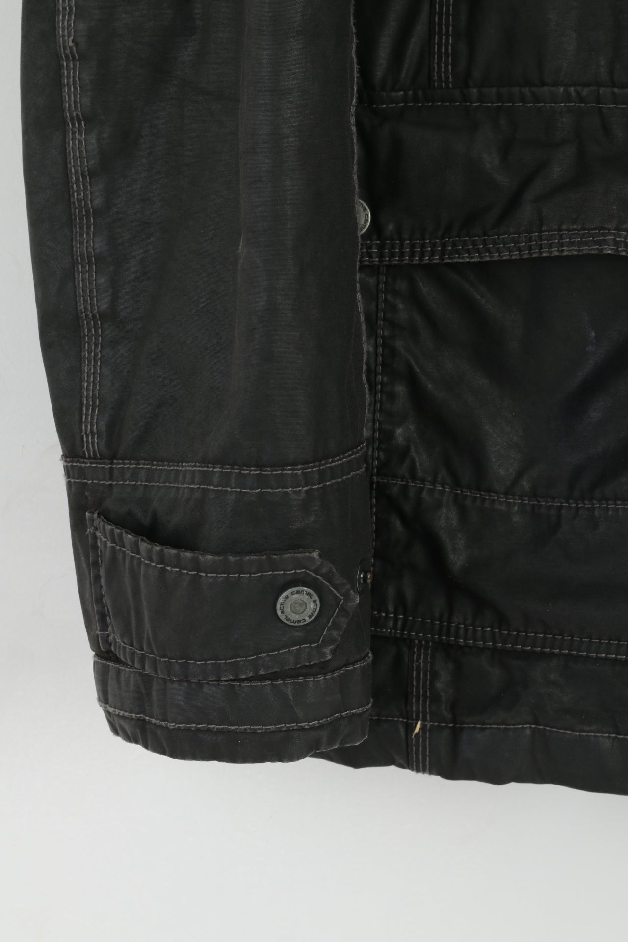 Camel Active Men 56 XL Jacket Black Cotton Wax Nature Challenge Outdoor Top
