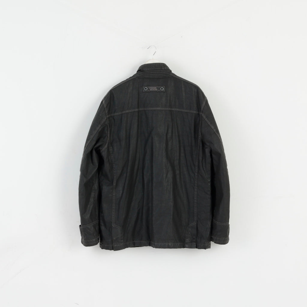 Camel Active Men 56 XL Jacket Black Cotton Wax Nature Challenge Outdoor Top