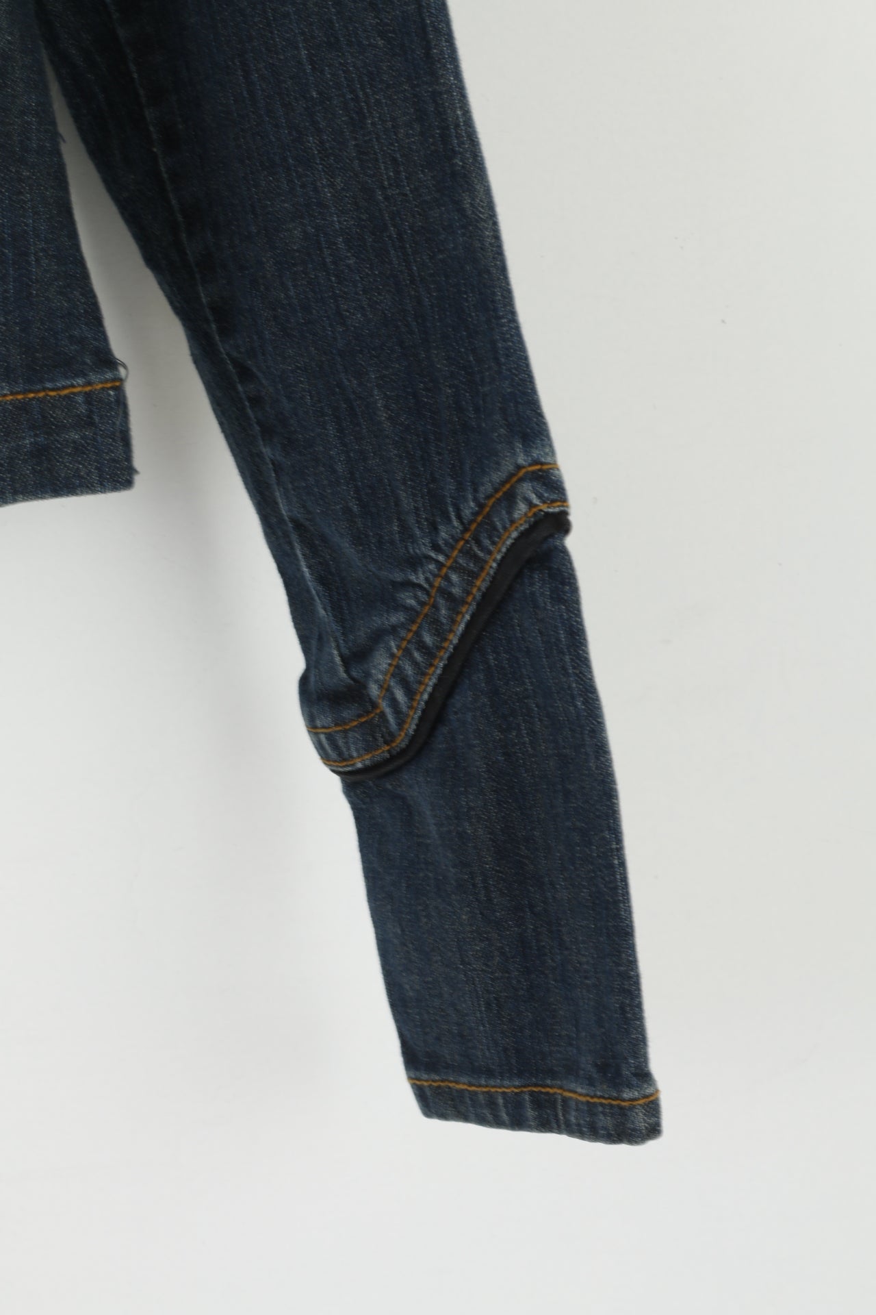 Nouveau David Bitton Femme L (M) Veste Marine Denim Coton Stretch Jolie Pochette