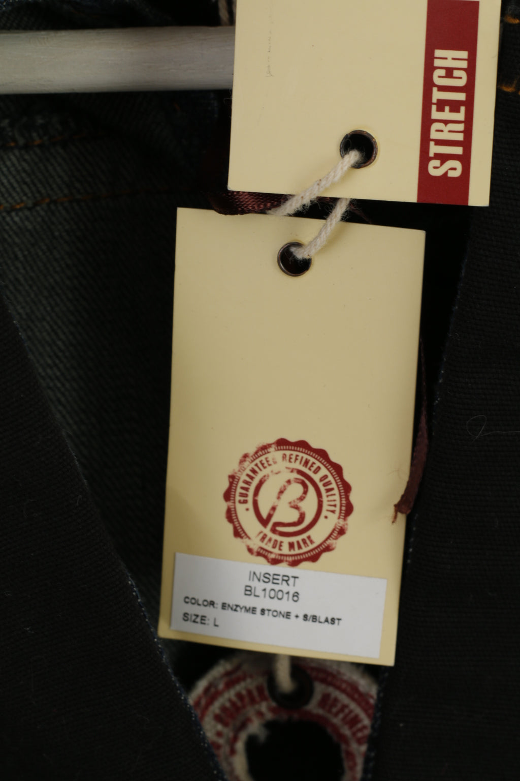 Nouveau David Bitton Femme L (M) Veste Marine Denim Coton Stretch Jolie Pochette