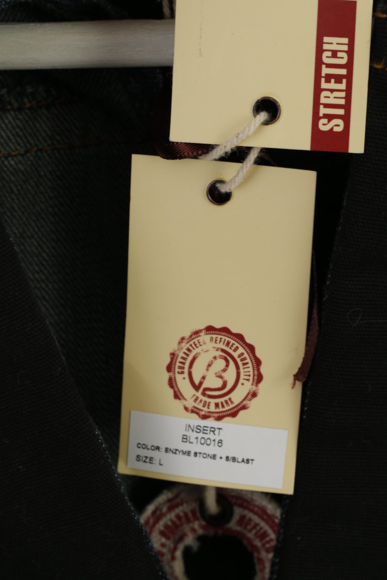 Nouveau David Bitton Femme L (M) Veste Marine Denim Coton Stretch Jolie Pochette