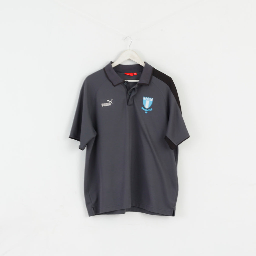 Polo Puma Uomo XL Grigia Malmö FF Calcio Maglia Svezia